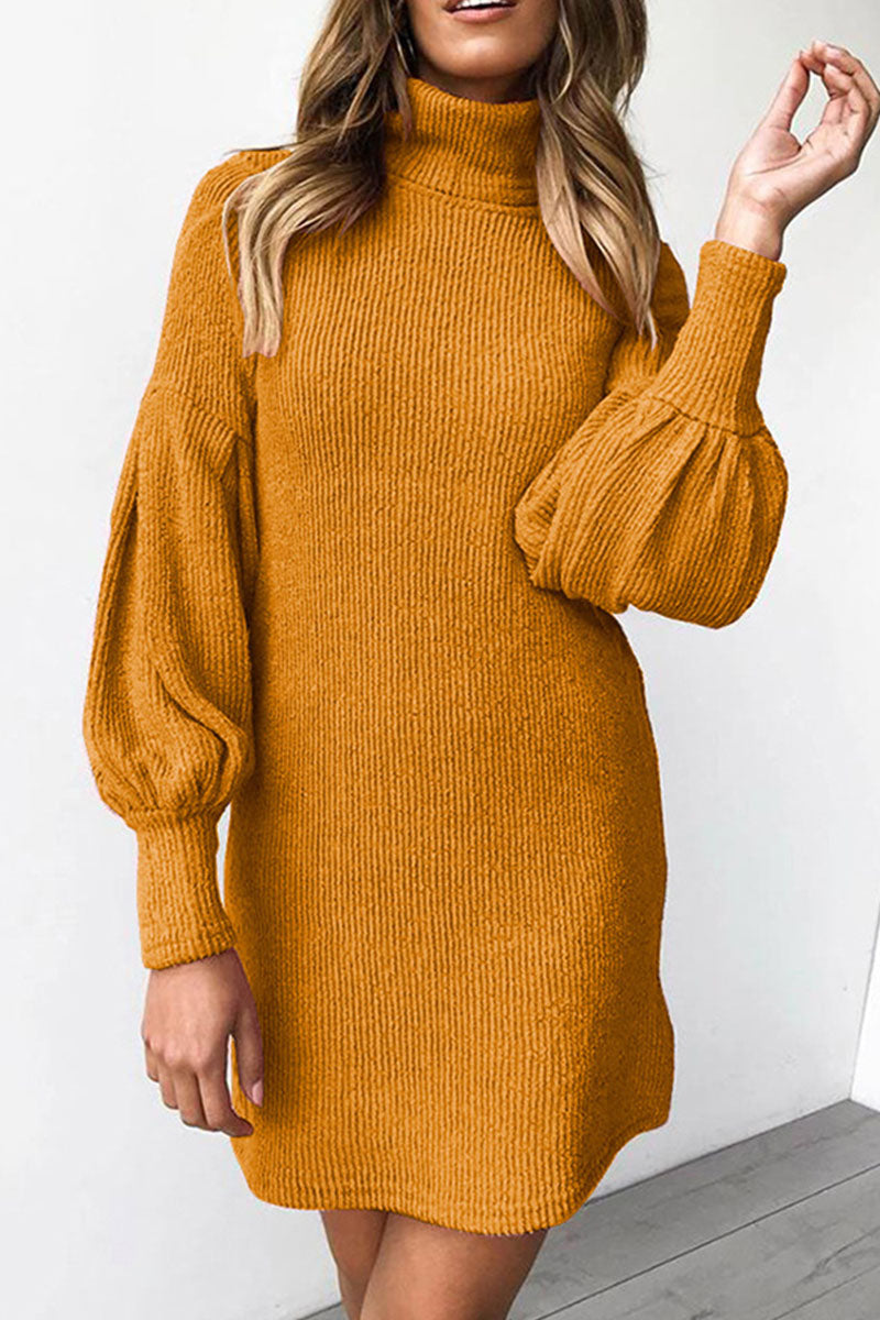 Vestidos de princesa con cuello redondo y patchwork liso de moda urbana (4 colores)