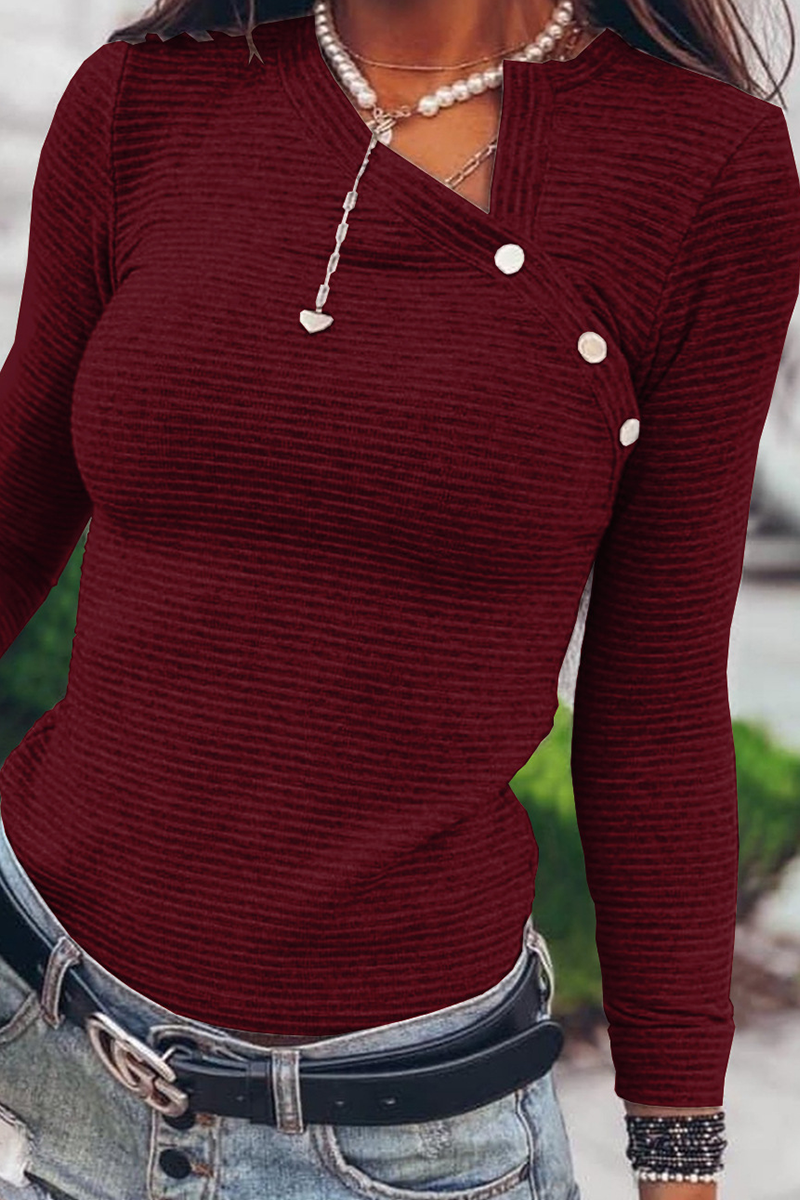 Tops de cuello asimétrico con remaches y rayas de calle (4 colores)