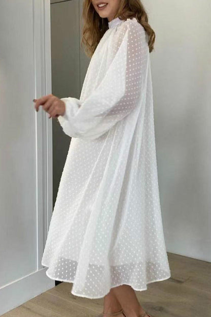 Vestidos elegantes de moda con cuello alto, línea A y parches sólidos