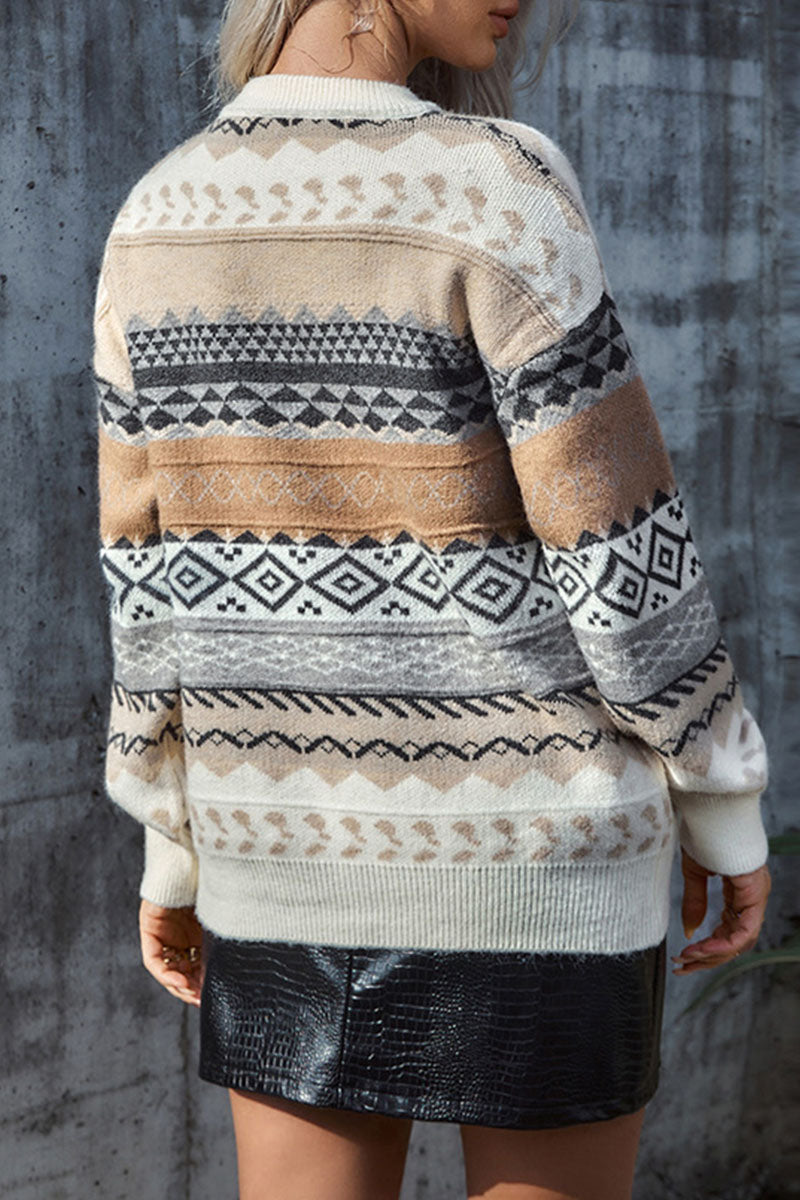 Tops de cuello redondo con abertura y estampado urbano de moda