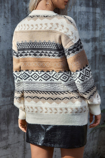 Tops de cuello redondo con abertura y estampado urbano de moda