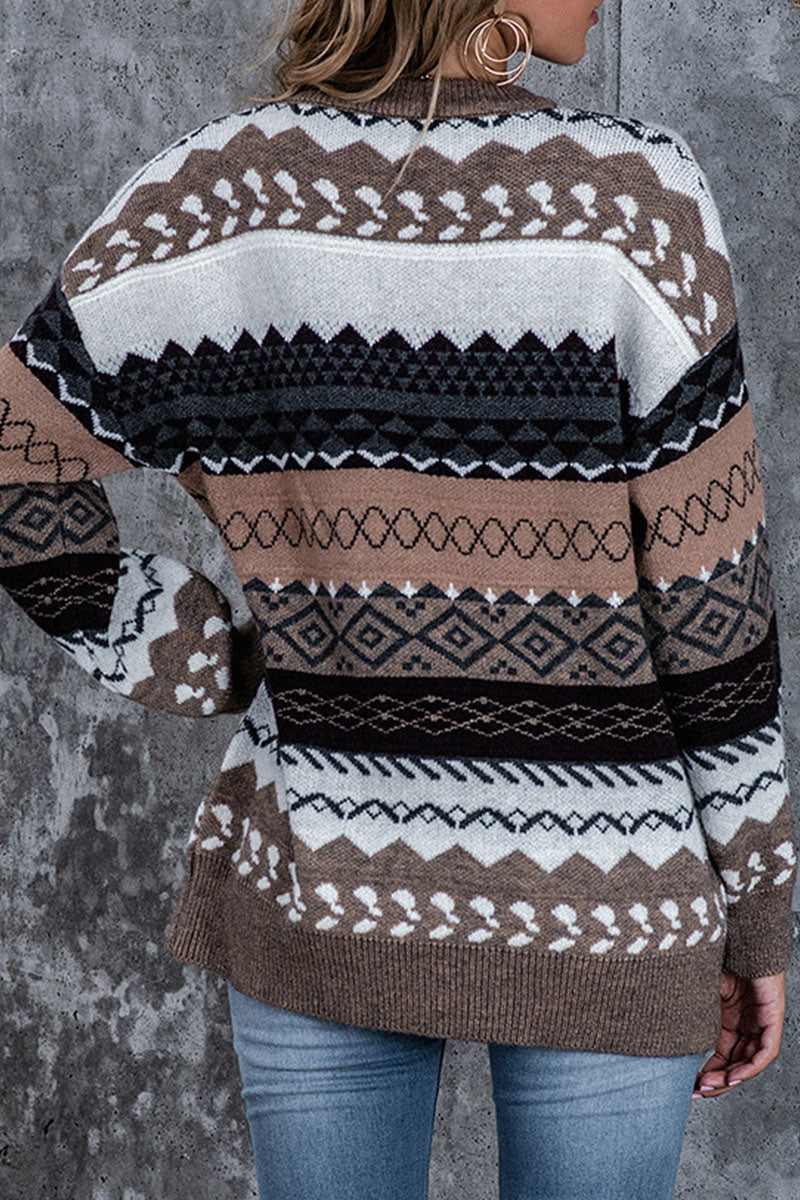 Tops de cuello redondo con abertura y estampado urbano de moda