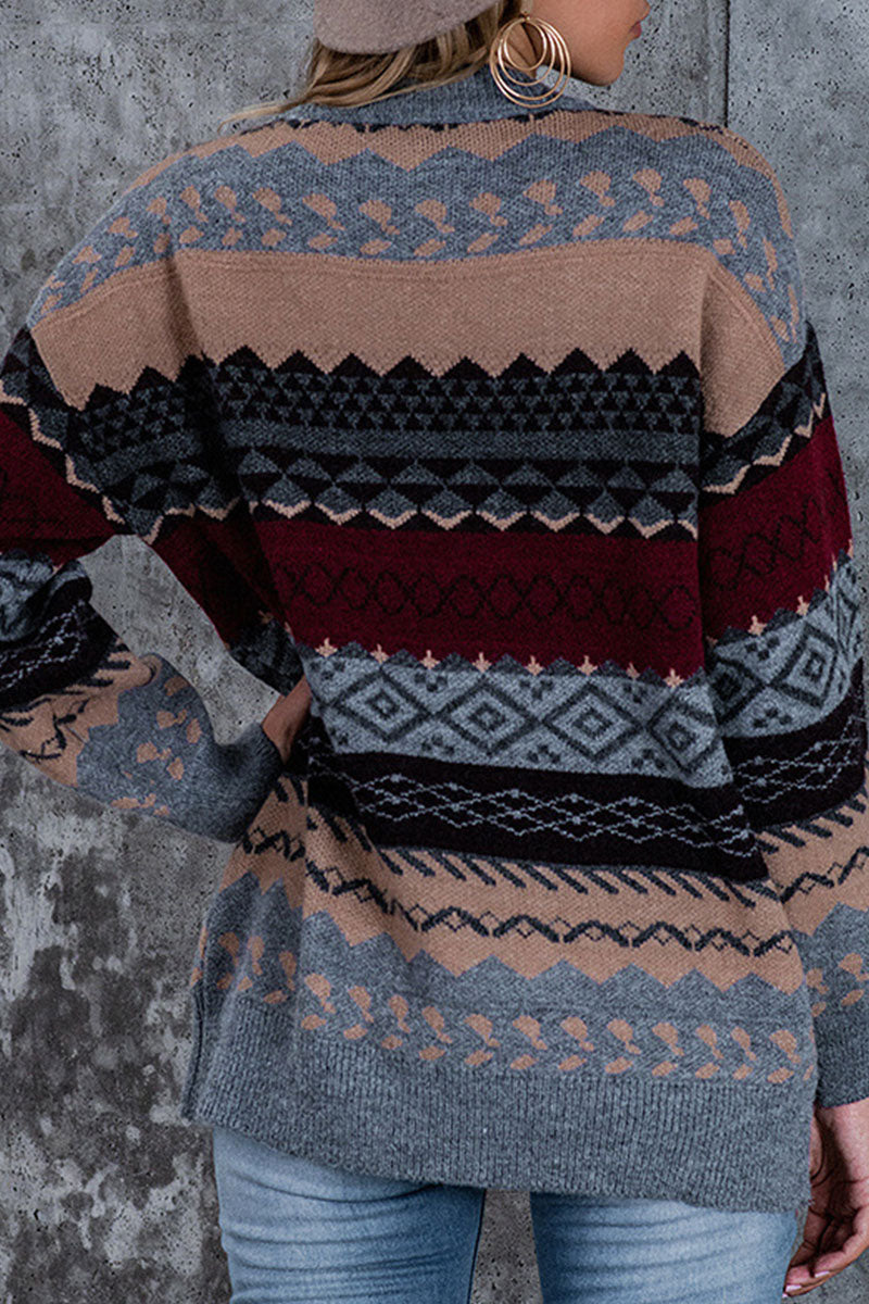 Tops de cuello redondo con abertura y estampado urbano de moda