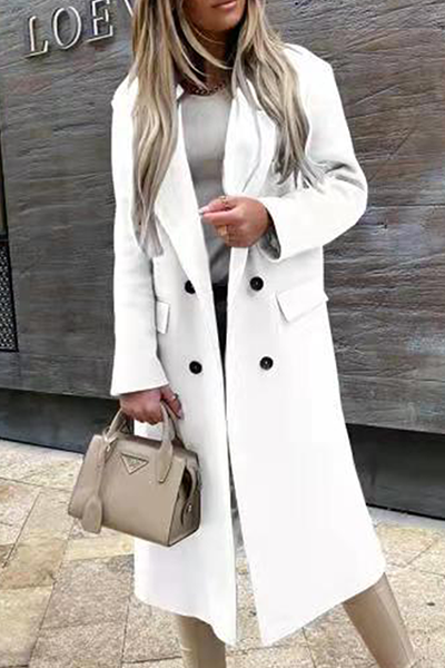 Prendas de abrigo elegantes de moda con botones y cuello vuelto (5 colores)