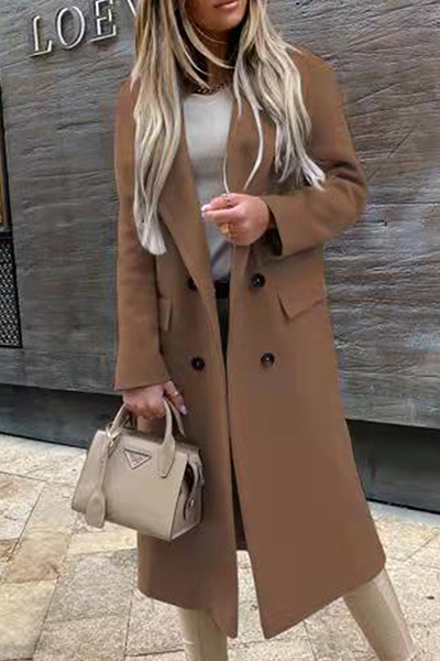 Prendas de abrigo elegantes de moda con botones y cuello vuelto (5 colores)