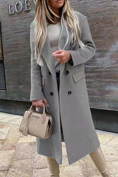 Prendas de abrigo elegantes de moda con botones y cuello vuelto (5 colores)