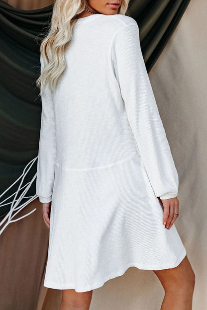 Vestidos de princesa con cuello redondo, de patchwork liso e informal a la moda