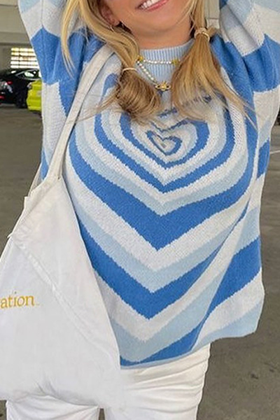 Suéter informal de cuello alto con estampado urbano de patchwork y contraste (4 colores)