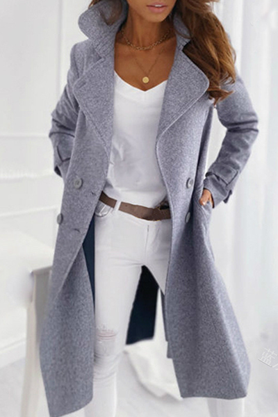 Prendas de abrigo informales y elegantes con cuello vuelto y hebilla (5 colores)