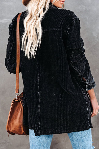 Prendas de abrigo informales con cuello vuelto y hebilla de bolsillo