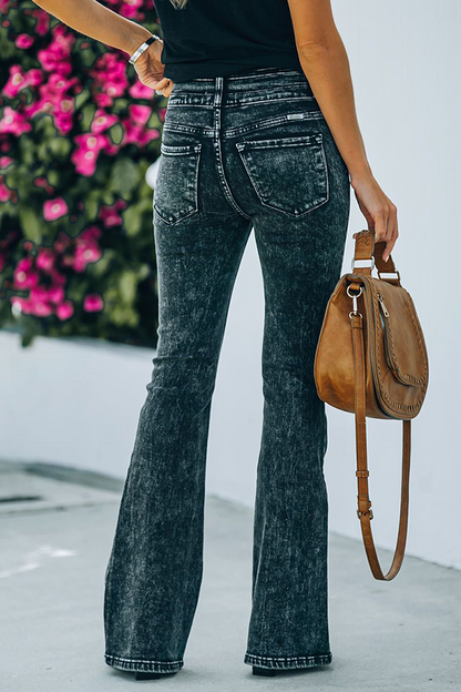 Pantalones lisos de calle con cintura alta y pierna ancha