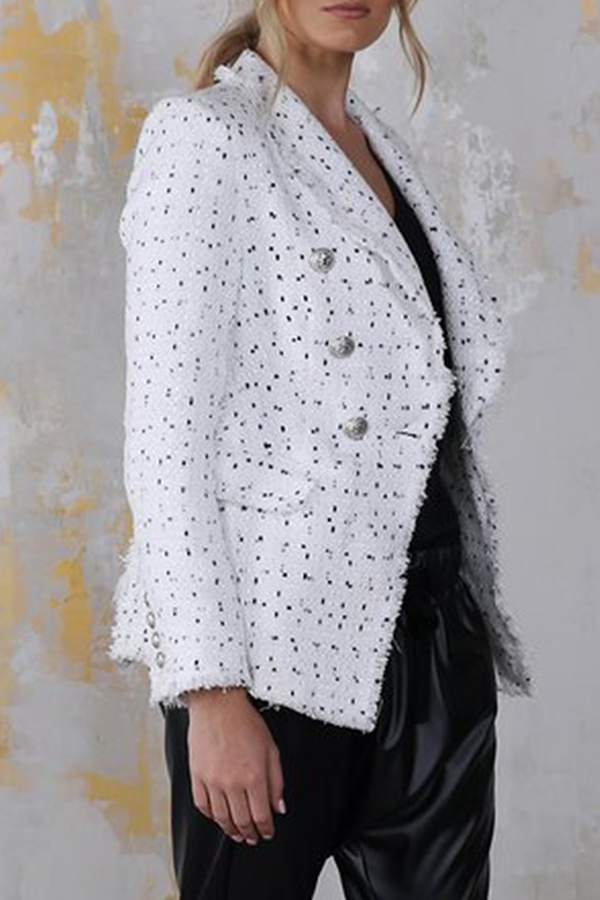 Prenda de abrigo informal con cuello vuelto, hebilla y retazos a cuadros (4 colores)