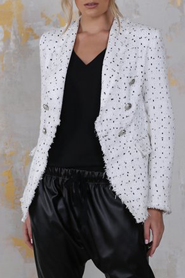 Prenda de abrigo informal con cuello vuelto, hebilla y retazos a cuadros (4 colores)