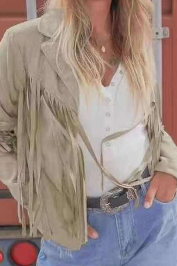 Prendas de abrigo de moda urbana con cuello vuelto, borlas lisas y patchwork (5 colores)