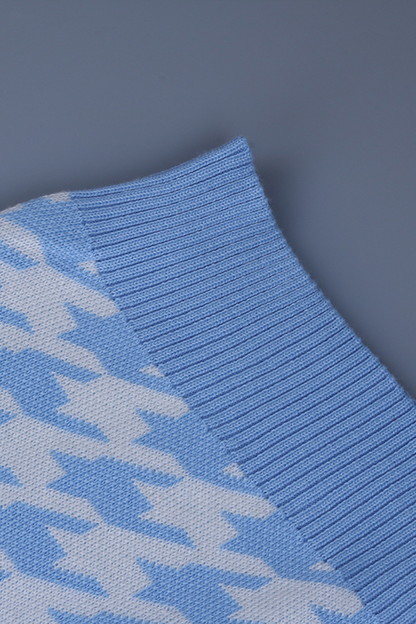 Suéter de cuello redondo con contraste de patchwork geométrico de moda urbana (3 colores)