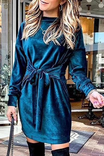 Vestidos elegantes de moda con diseño de tirantes y cuello redondo (4 colores)