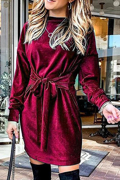 Vestidos elegantes de moda con diseño de tirantes y cuello redondo (4 colores)