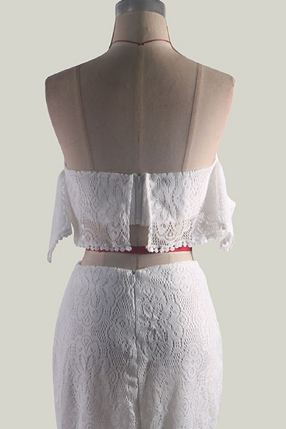 Elegante conjunto de dos piezas con escote en V, manga corta, tirantes finos y espalda descubierta (3 colores)