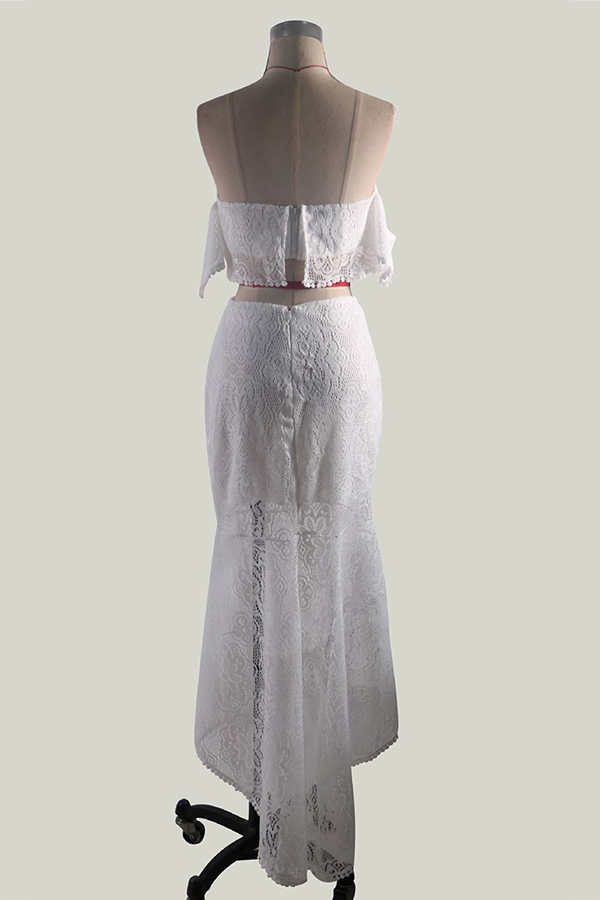 Elegante conjunto de dos piezas con escote en V, manga corta, tirantes finos y espalda descubierta (3 colores)