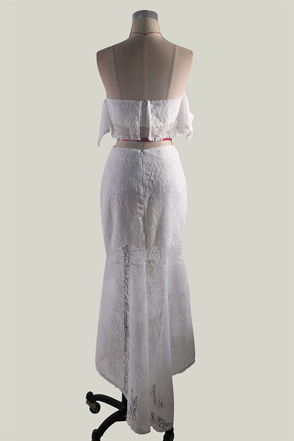 Elegante conjunto de dos piezas con escote en V, manga corta, tirantes finos y espalda descubierta (3 colores)