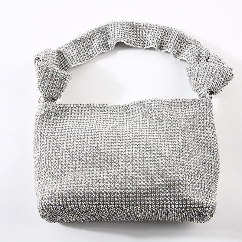 Bolsos de moda con parches de diamantes de imitación sólidos