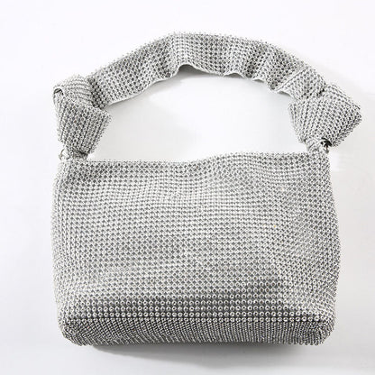 Bolsos de moda con parches de diamantes de imitación sólidos