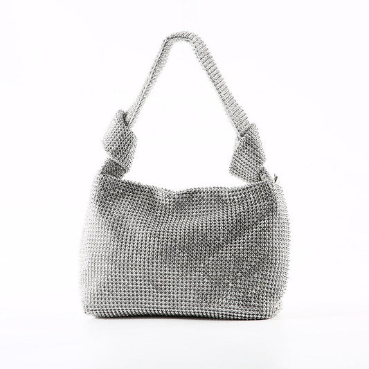 Bolsos de moda con parches de diamantes de imitación sólidos
