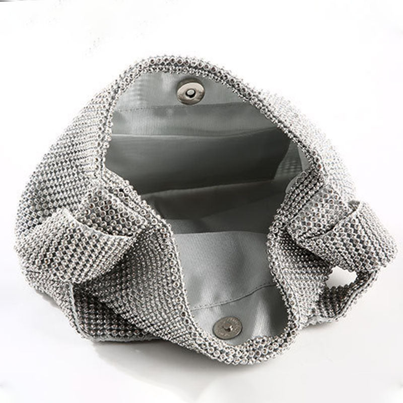 Bolsos de moda con parches de diamantes de imitación sólidos