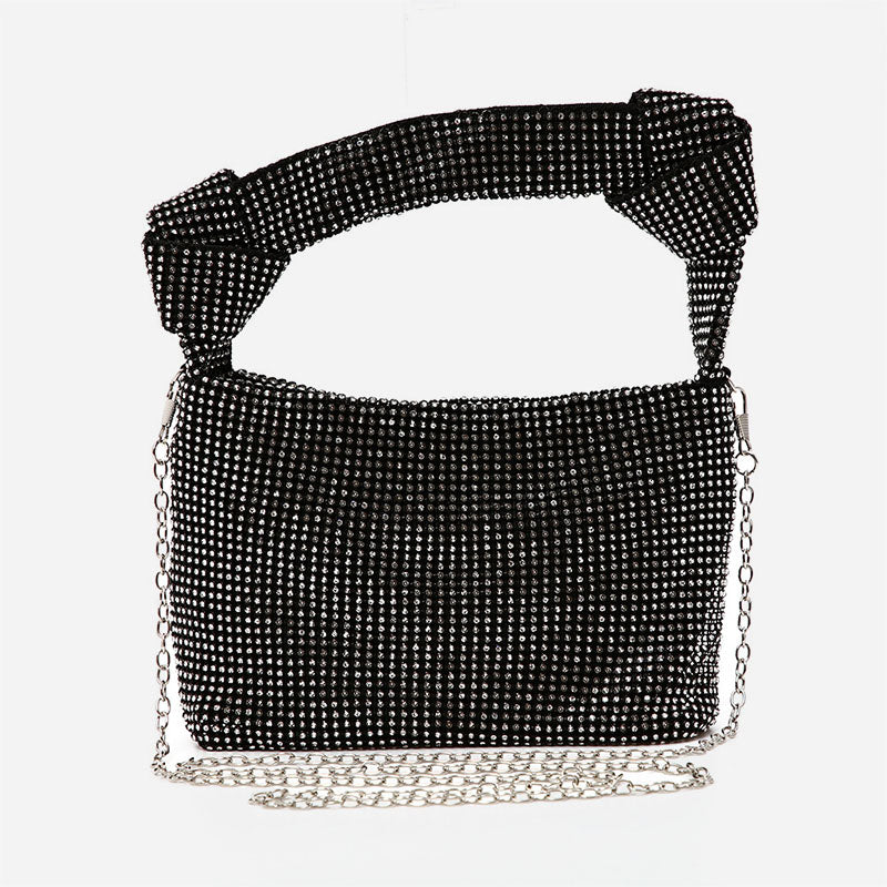Bolsos de moda con parches de diamantes de imitación sólidos