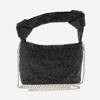 Bolsos de moda con parches de diamantes de imitación sólidos