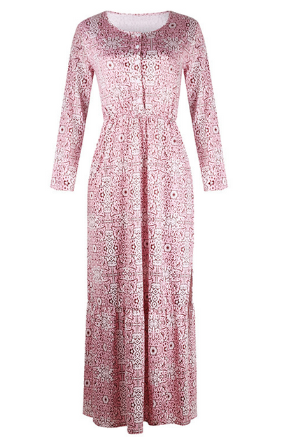 Vestidos rectos con cuello vuelto y estampado casual