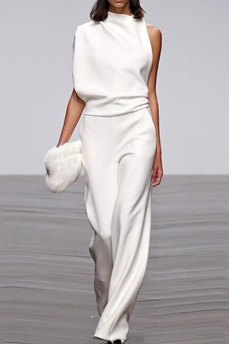 Monos casuales de cuello alto con parches lisos y corte de bota (12 colores)