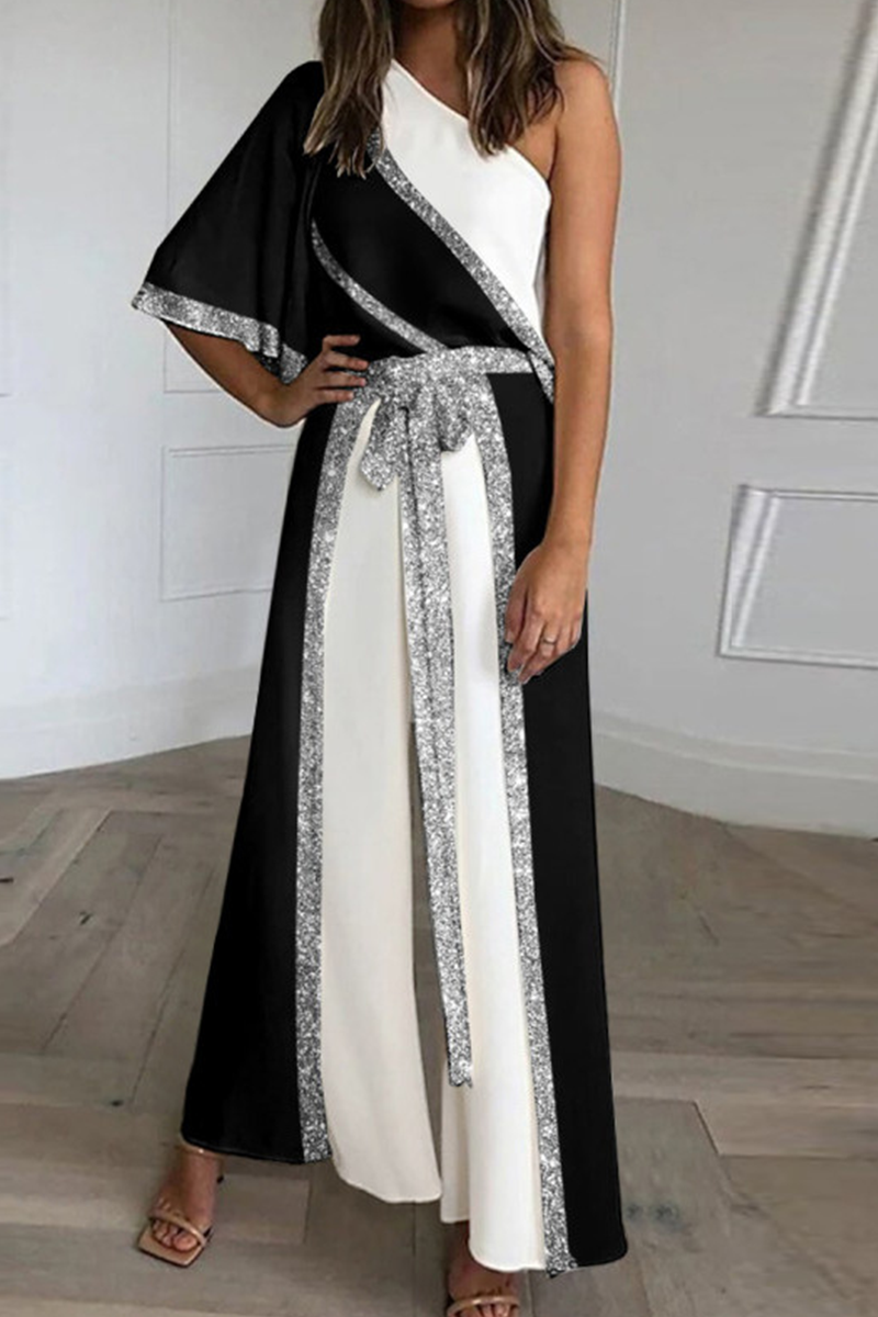 Monos casuales sueltos de un solo hombro (3 colores)