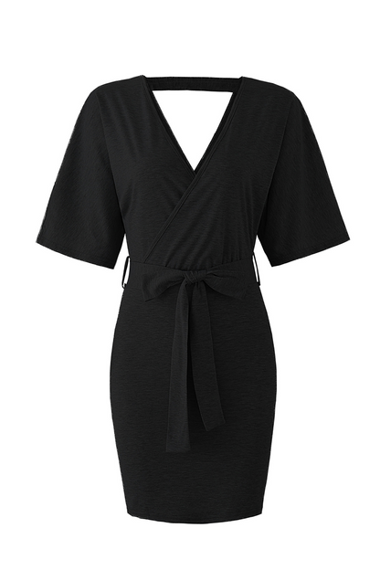 Vestidos de moda con falda lápiz y escote en V ahuecado (4 colores)