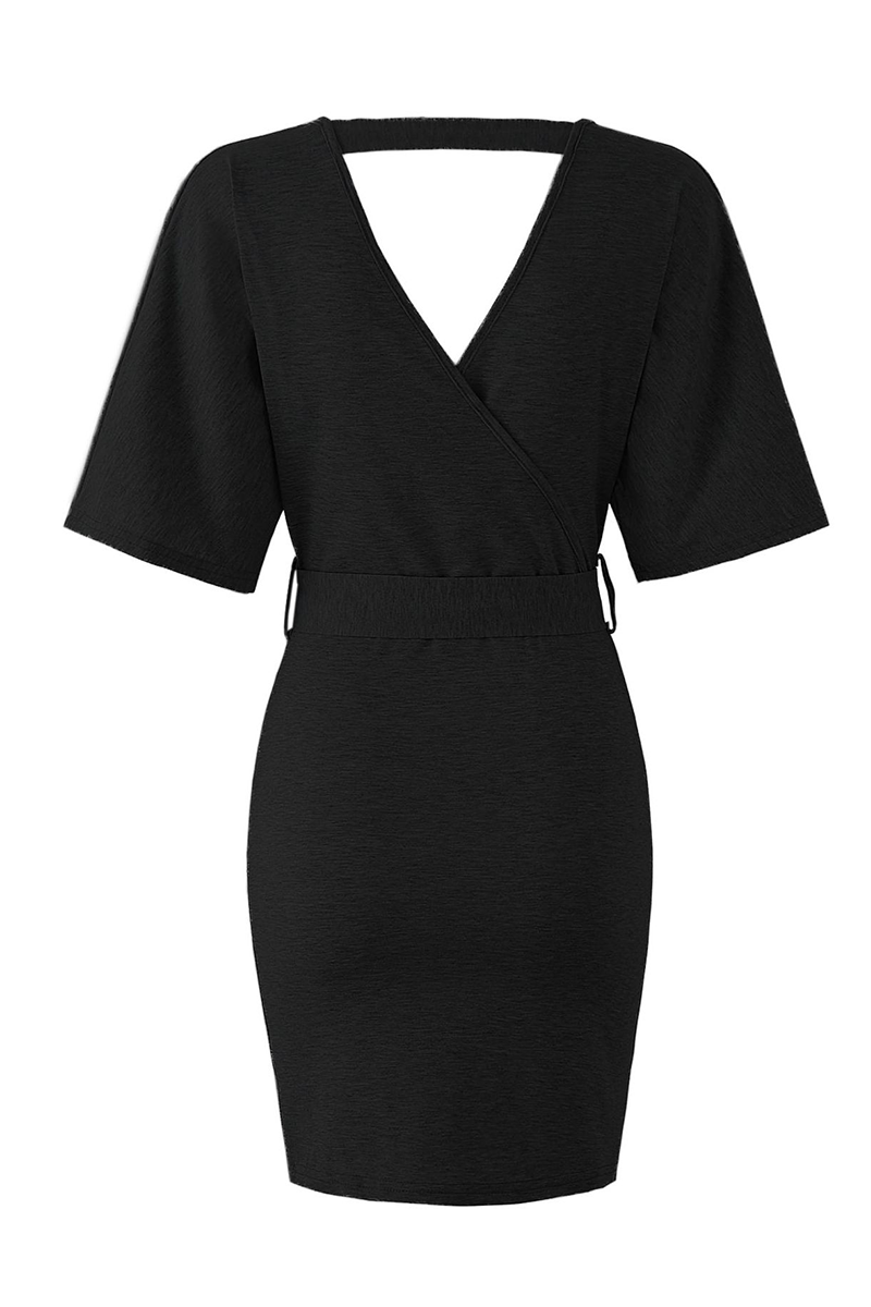 Vestidos de moda con falda lápiz y escote en V ahuecado (4 colores)