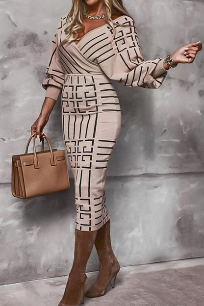 Vestidos con falda y escote en V con estampado de patchwork sexy (3 colores)