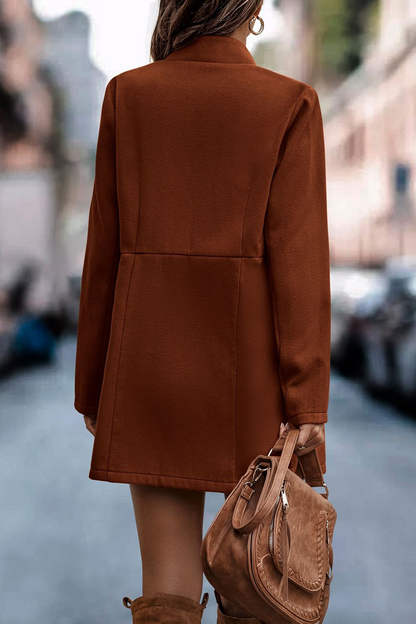 Prenda exterior informal de cuello tipo cárdigan con parches lisos (5 colores)