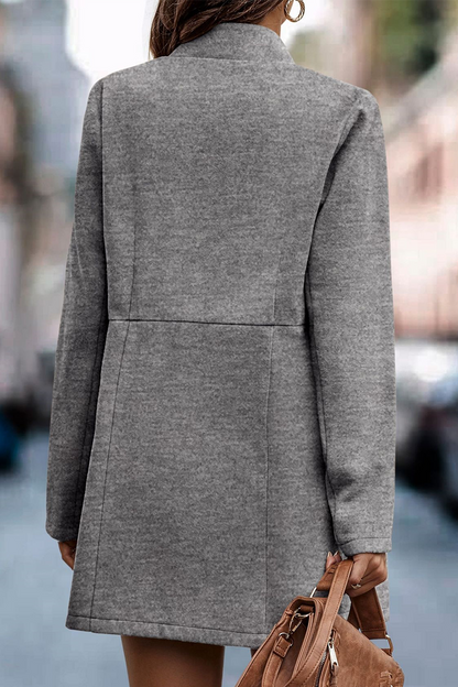 Prenda exterior informal de cuello tipo cárdigan con parches lisos (5 colores)