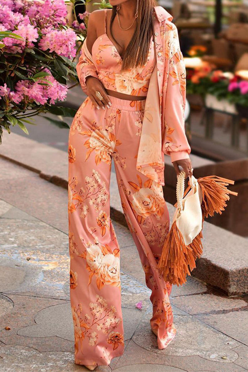 Conjunto de dos piezas de manga larga con cuello vuelto y estampado de patchwork a la moda