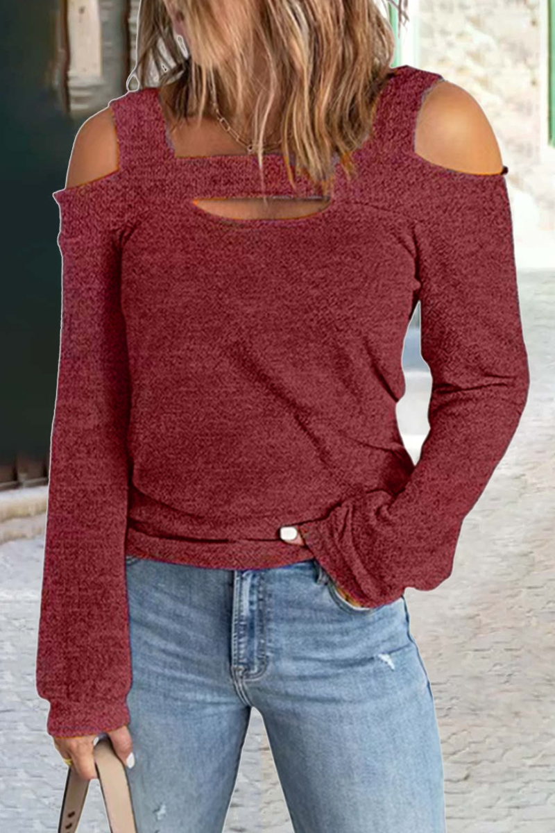 Tops casuales de cuello cuadrado con parches sólidos (7 colores)