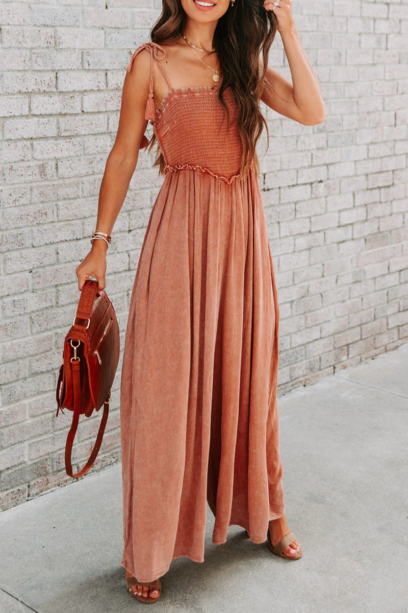 Monos rectos de cuello cuadrado con parches sólidos de moda