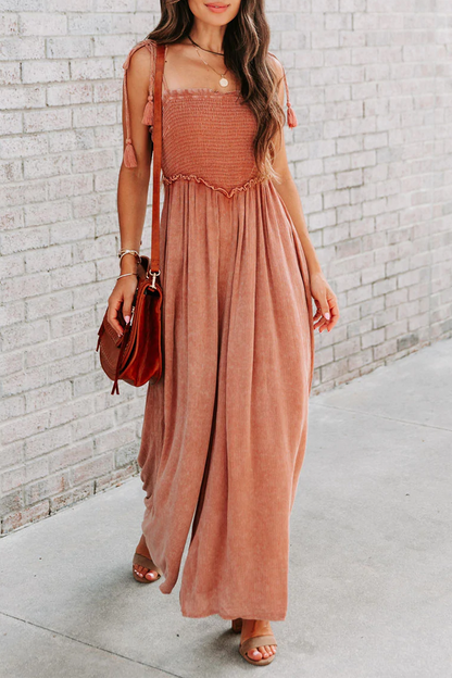 Monos rectos de cuello cuadrado con parches sólidos de moda