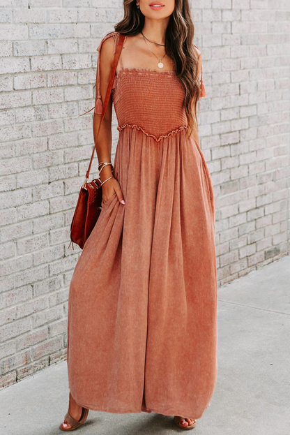 Monos rectos de cuello cuadrado con parches sólidos de moda