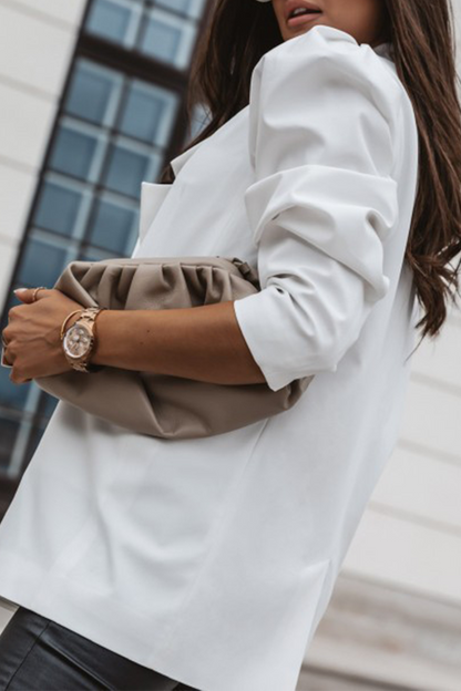 Prendas de abrigo informales con cuello vuelto y parches lisos (4 colores)