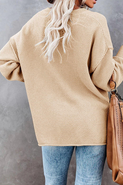 Suéteres casuales con cuello en V y hebilla sólida (4 colores)