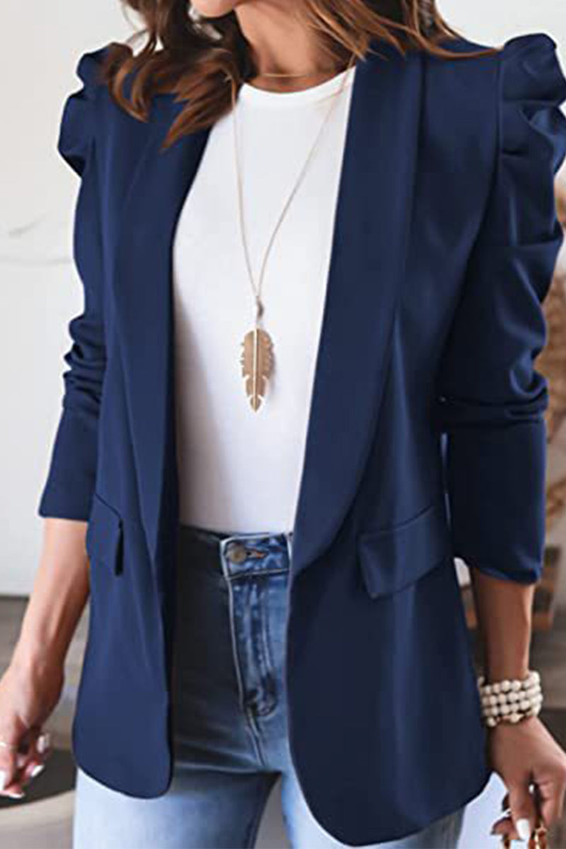 Prendas de abrigo de cuello vuelto de color liso de moda (5 colores)