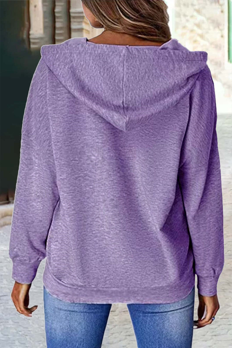 Tops con capucha y cuello de patchwork con estampado informal de moda (6 colores)