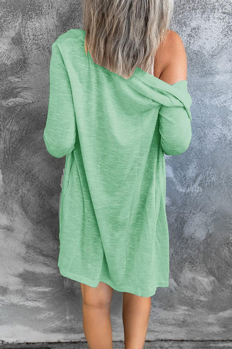 Blusas de cuello redondo con botones sólidos de moda (9 colores)