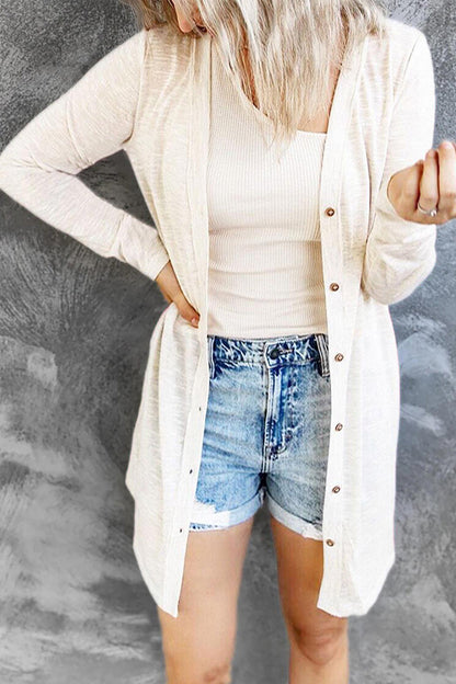 Blusas de cuello redondo con botones sólidos de moda (9 colores)