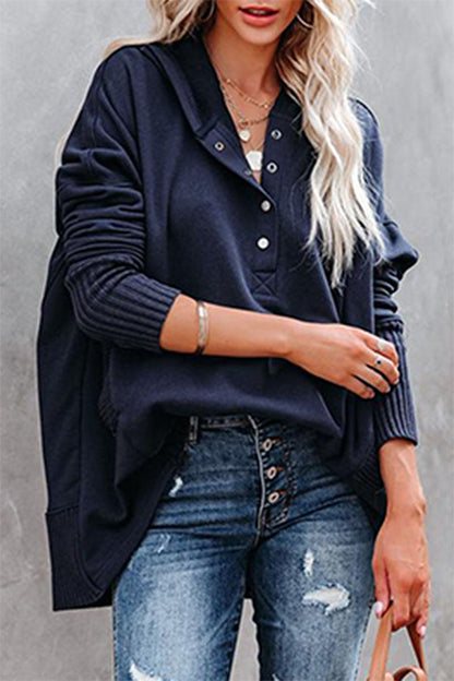 Sudadera con capucha y cuello con hebilla y bolsillo liso, estilo informal y elegante (14 colores)